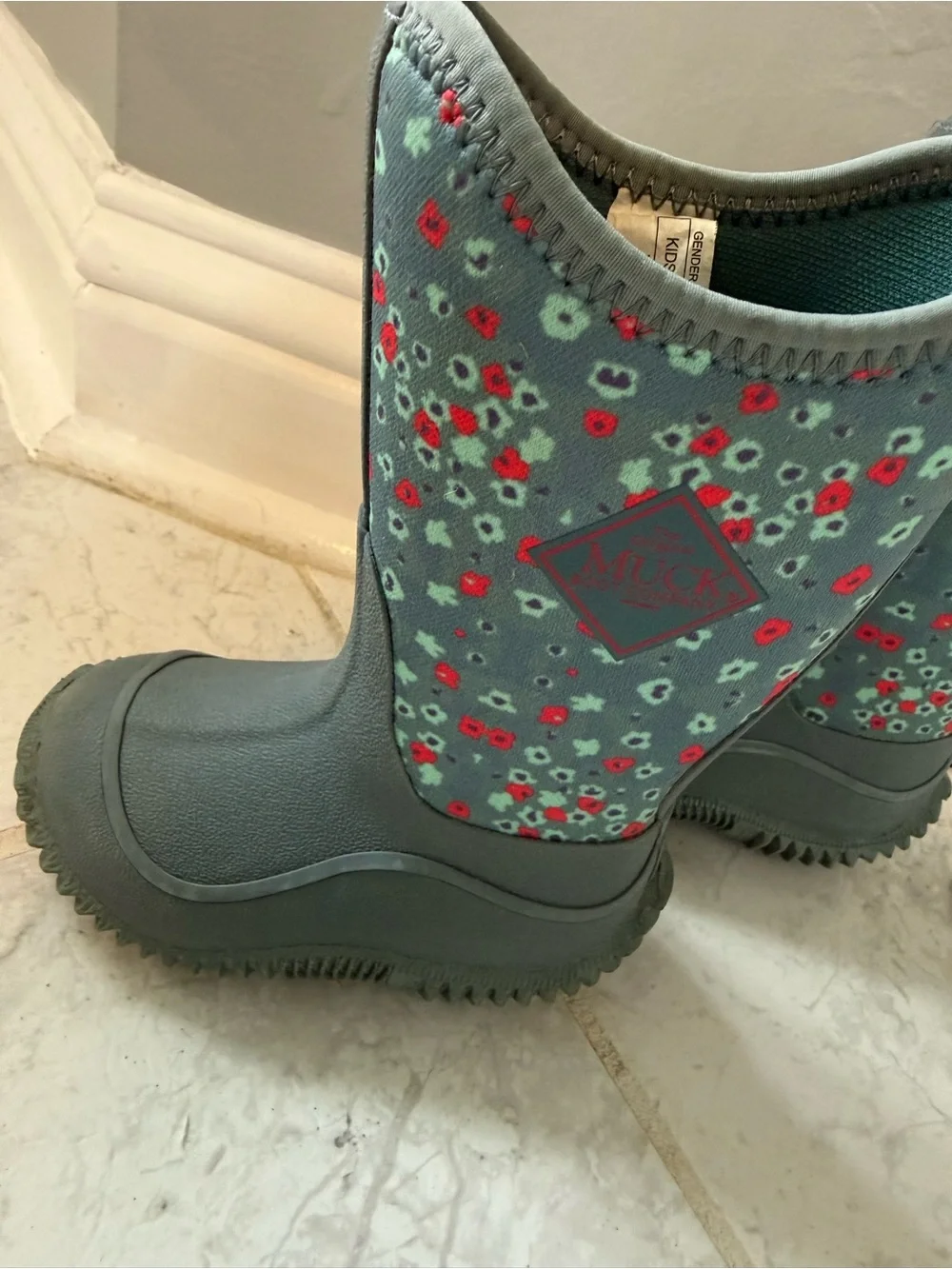 Muck Toddler Teal Winter Floral Rain Boot